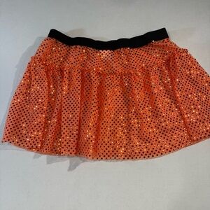 Sparkle Athletic Orange Sequin Running Skirt size XS EUC